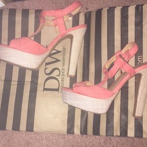 Platform pink heels